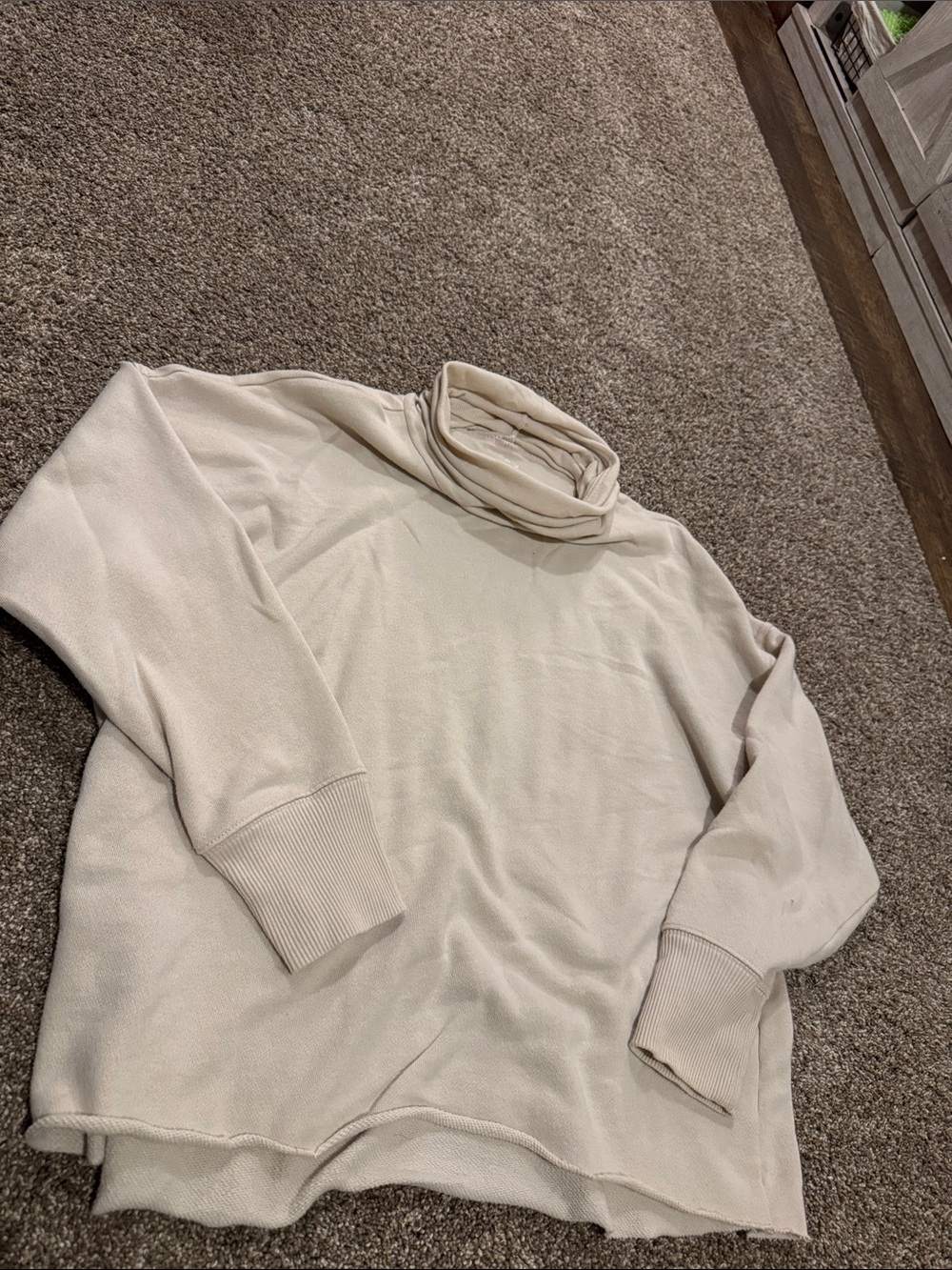 aerie Cream Turtleneck Sweatshirt
